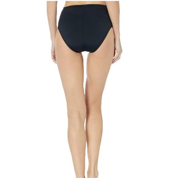 NEW La Blanca High Waisted Island Goddess Strappy Bikini Bottom Black Women's 12 - Picture 5 of 5